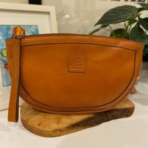 Anne Klein Vintage Leather Crescent Clutch